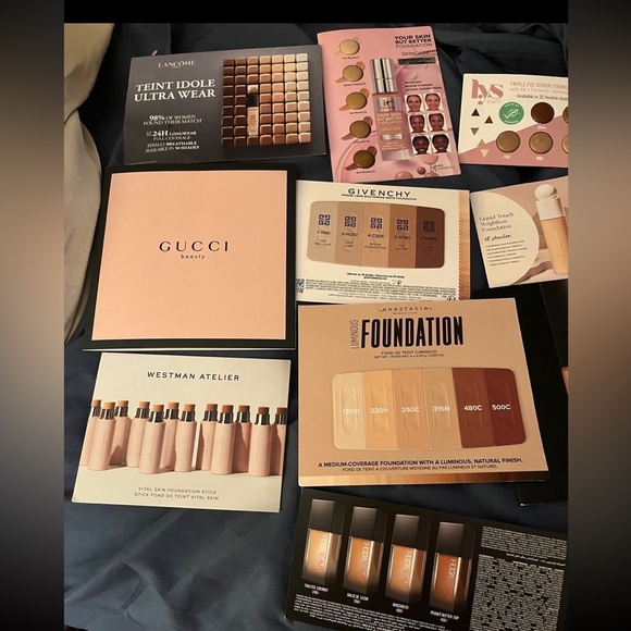 various Other - Lot of 14 foundation samples Designer High End cards-Dior, Makeup Forever New.